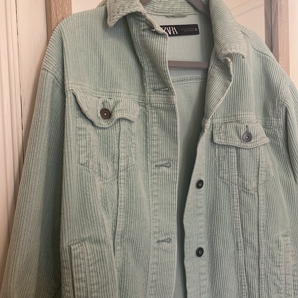Zara Cordoroy Jacket - mint color - Picture 2 of 3